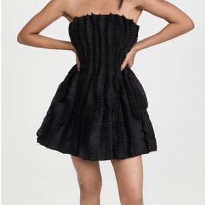 AJE hybrid pleated linen blend mini dress